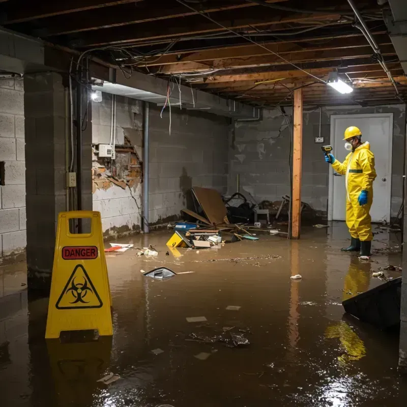 Flooded Basement Electrical Hazard in Cortland, NY Property